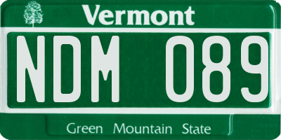 VT license plate NDM089