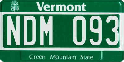 VT license plate NDM093