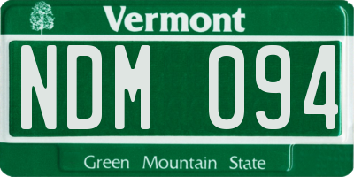 VT license plate NDM094