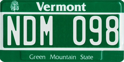 VT license plate NDM098