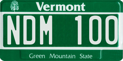 VT license plate NDM100