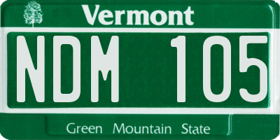 VT license plate NDM105