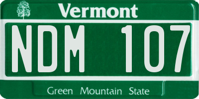 VT license plate NDM107