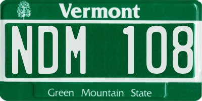 VT license plate NDM108