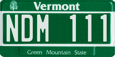 VT license plate NDM111