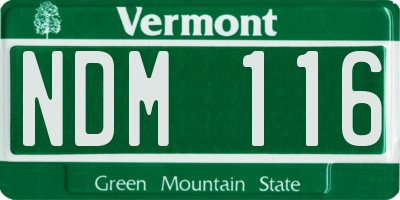 VT license plate NDM116