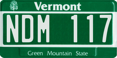 VT license plate NDM117