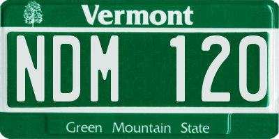 VT license plate NDM120