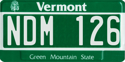 VT license plate NDM126