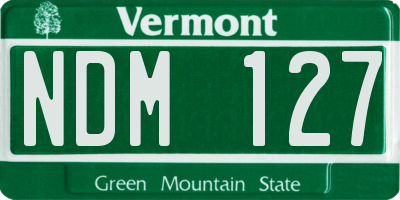 VT license plate NDM127
