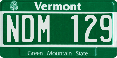 VT license plate NDM129