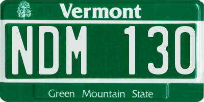 VT license plate NDM130