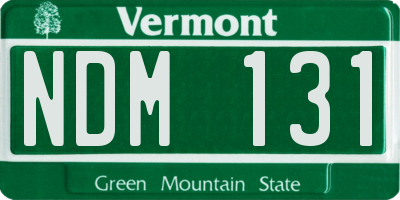 VT license plate NDM131