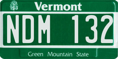 VT license plate NDM132