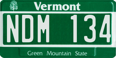 VT license plate NDM134
