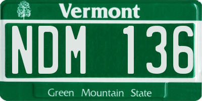 VT license plate NDM136