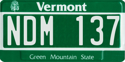VT license plate NDM137