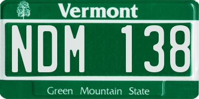 VT license plate NDM138