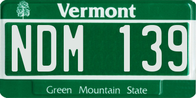 VT license plate NDM139