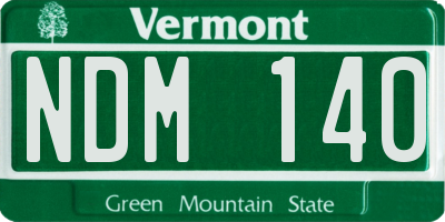 VT license plate NDM140