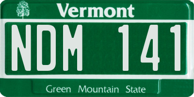 VT license plate NDM141