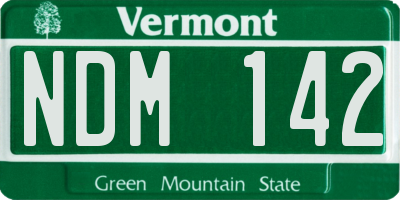 VT license plate NDM142