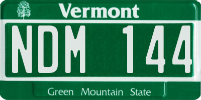 VT license plate NDM144