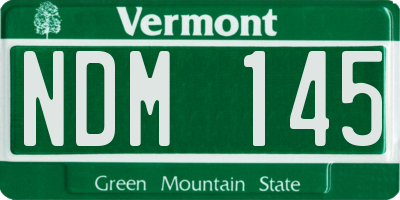 VT license plate NDM145
