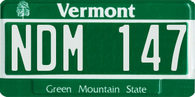 VT license plate NDM147