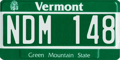 VT license plate NDM148