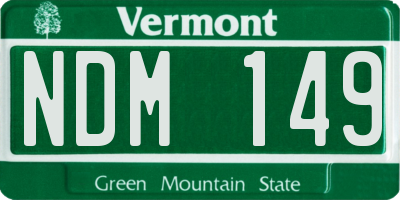 VT license plate NDM149