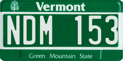 VT license plate NDM153