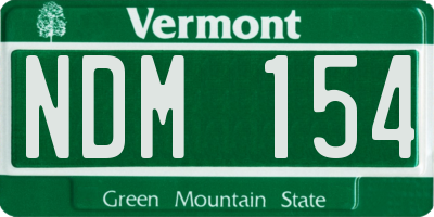 VT license plate NDM154