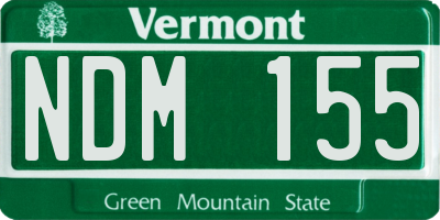 VT license plate NDM155