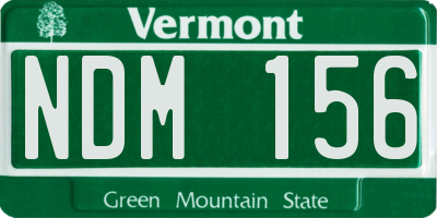 VT license plate NDM156