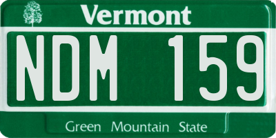 VT license plate NDM159