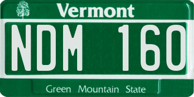 VT license plate NDM160