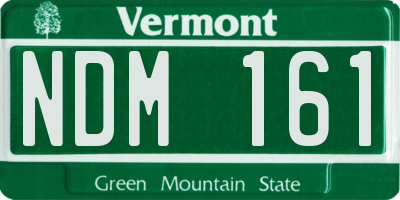 VT license plate NDM161