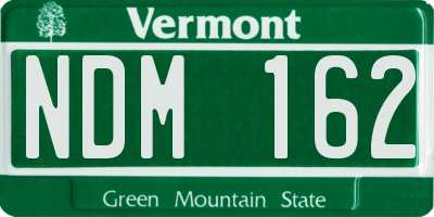 VT license plate NDM162