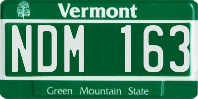 VT license plate NDM163