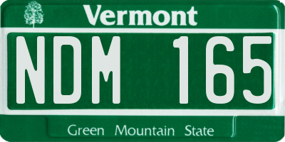 VT license plate NDM165