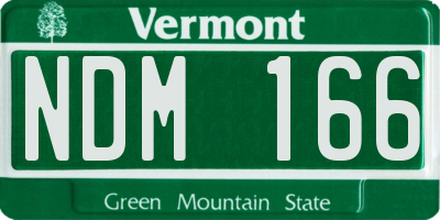 VT license plate NDM166