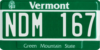 VT license plate NDM167
