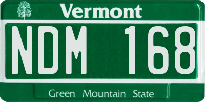VT license plate NDM168