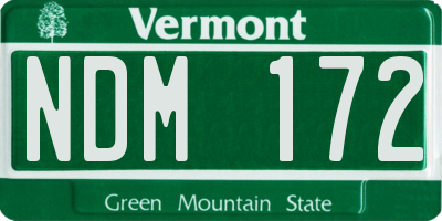 VT license plate NDM172