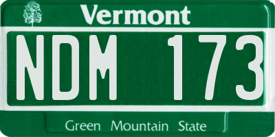 VT license plate NDM173
