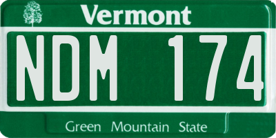 VT license plate NDM174