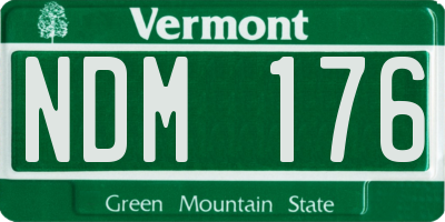 VT license plate NDM176