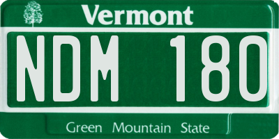 VT license plate NDM180