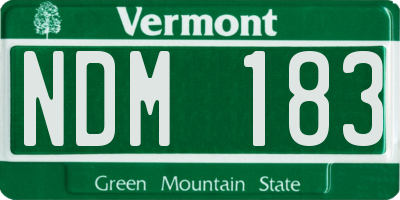 VT license plate NDM183